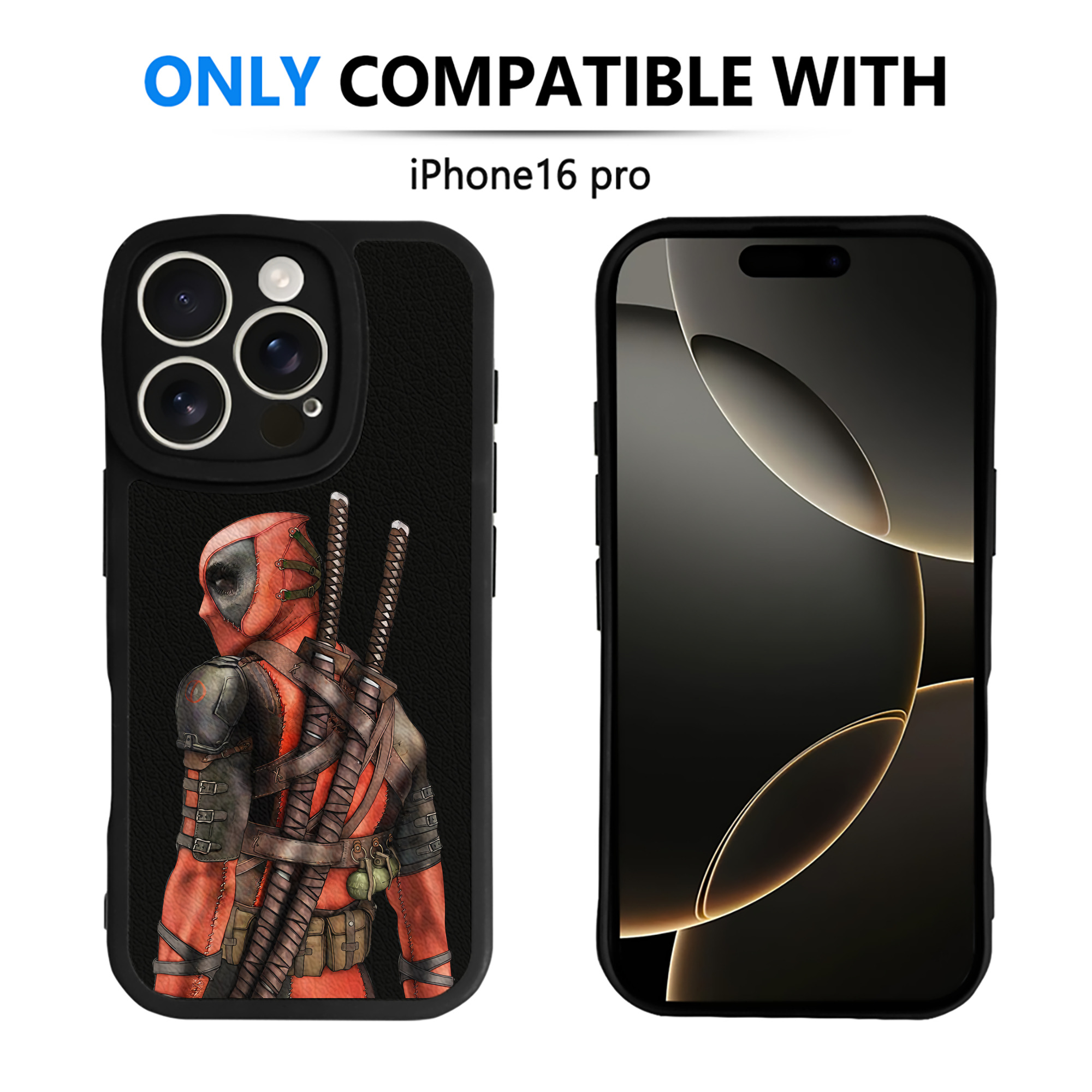（画像用） Deadpool デッドプール 【iPhone 16シリーズ対応】シリコンスマホケース（レザー調） 材質：シリコン